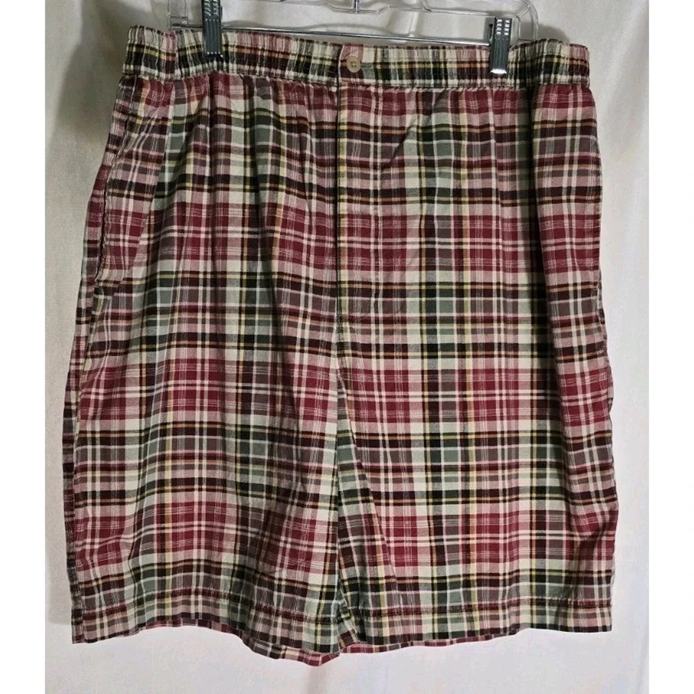 J.Crew Chino Shorts Mens XL Multicolor Plaid Mid Rise 10
